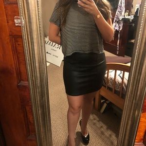 Faux leather mini skirt